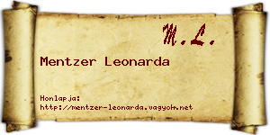 Mentzer Leonarda névjegykártya